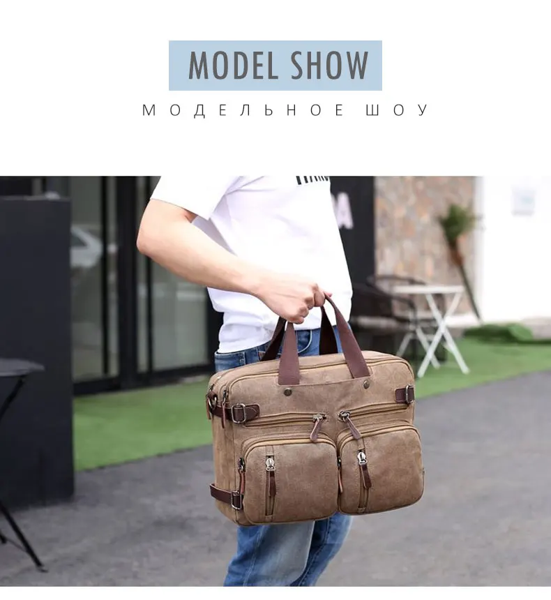 Mannen холст Tas Lederen Aktetas Reizen Koffer мессенджер Schouder Tote Terug Handtas Grote Повседневная сумка для ноутбука с карманом
