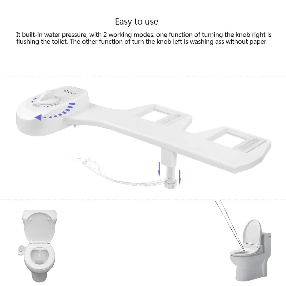 Неэлектрическое сиденье для унитаза управляемый водой самоочищающий патрубок
