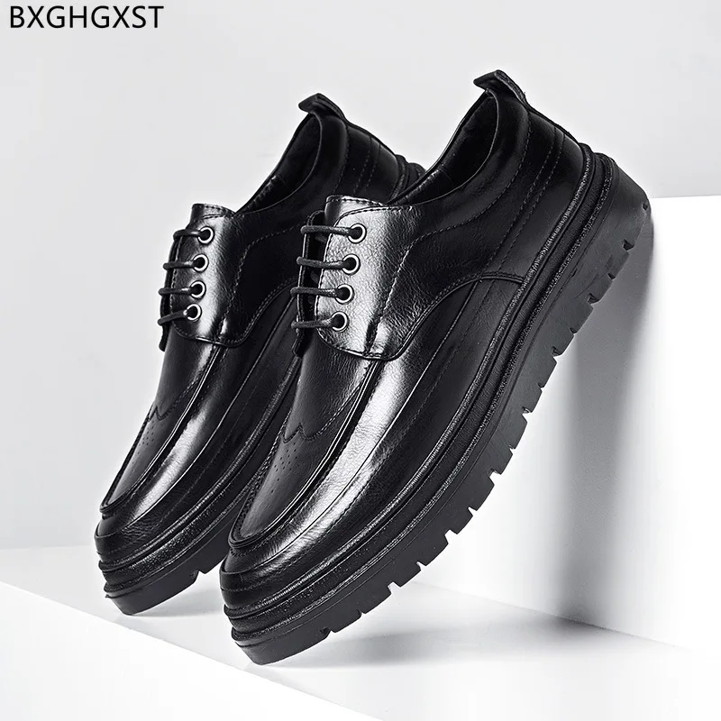 

Black Leather Casual Shoes Men Luxury Designer Platform Shoes Man Fashion Oxford Shoes for Men 2023 Zapatillas Hombre Chaussure