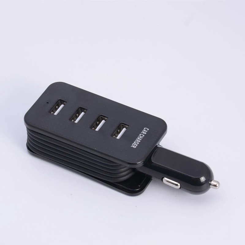 multi port car charger 4 usb extension cord charge phone for iphone 6 7 plus realme poco redmi infinix cubot doogee gps adapter free global shipping