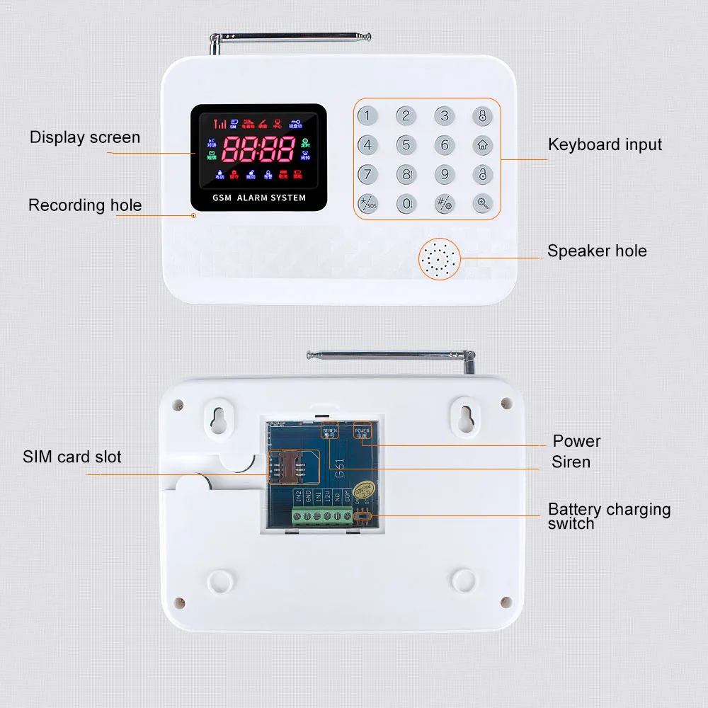 GSM сигнализация с цифровым ЖК дисплеем домашняя система безопасности без