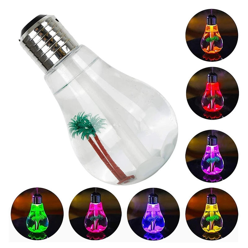 

EAS-400Ml USB Air Humidifier Bulb Light Diffuser, Purifier Sprayer with Color LED Night Light for Home Decoration