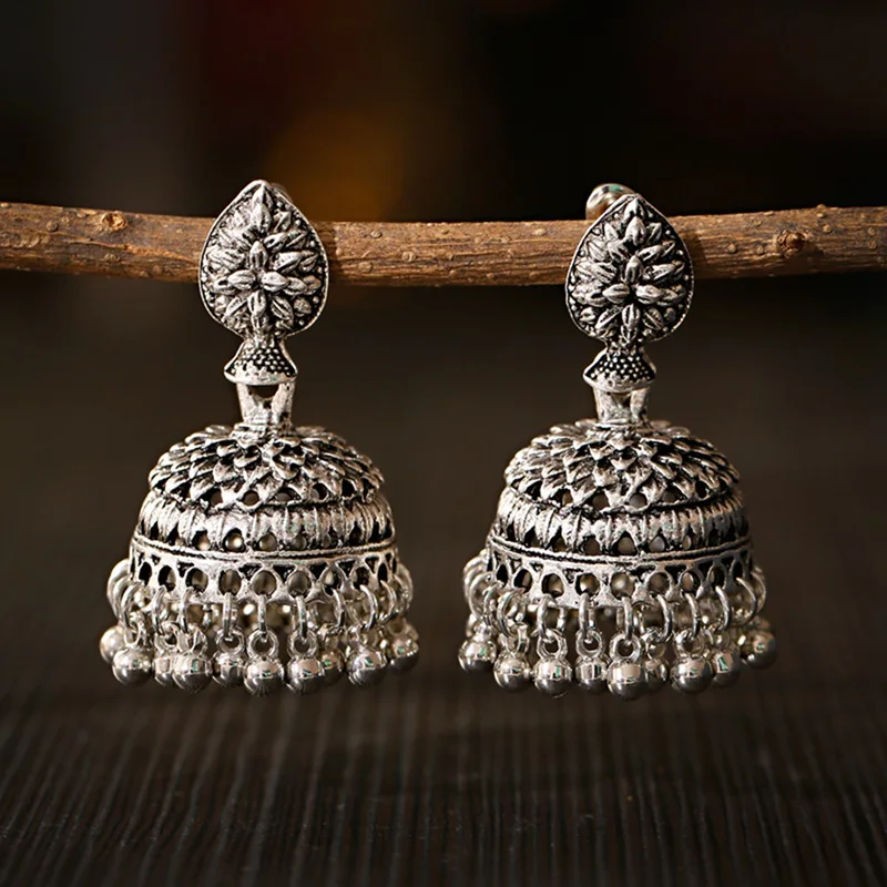 Античная афганских племени женские клеш кисточкой резные капли воды сережки