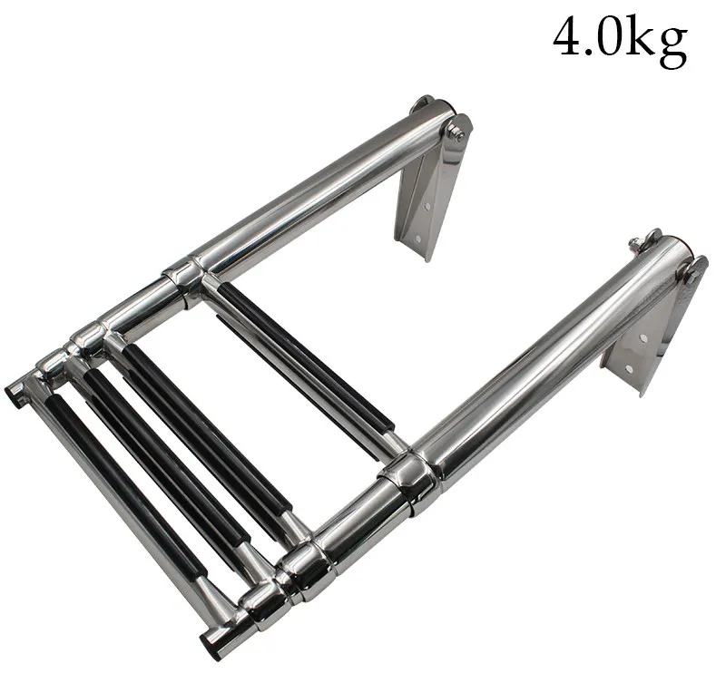 4-step yacht equipment stainless steel 316 telescopic folding ladder deck outboard yacht marine hardware accessories