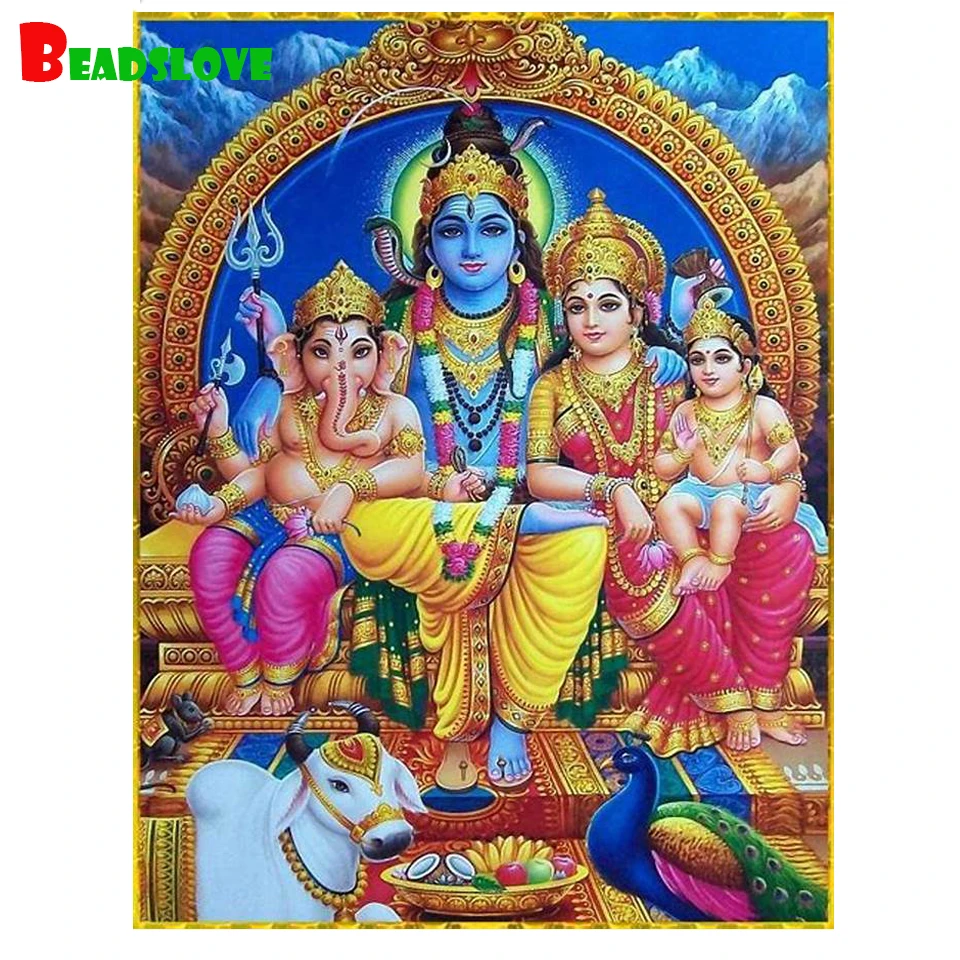 

Икона индуической богини, домашнее искусство, алмазная вышивка Kali on Shiva, полноформатная круглая алмазная живопись, 3d картина