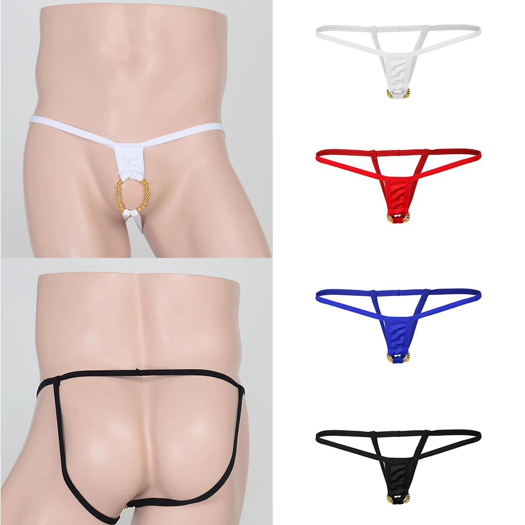 

4 Colors Men's T-Back Underwear Low-rise Man Bikini G-String Thong Briefs