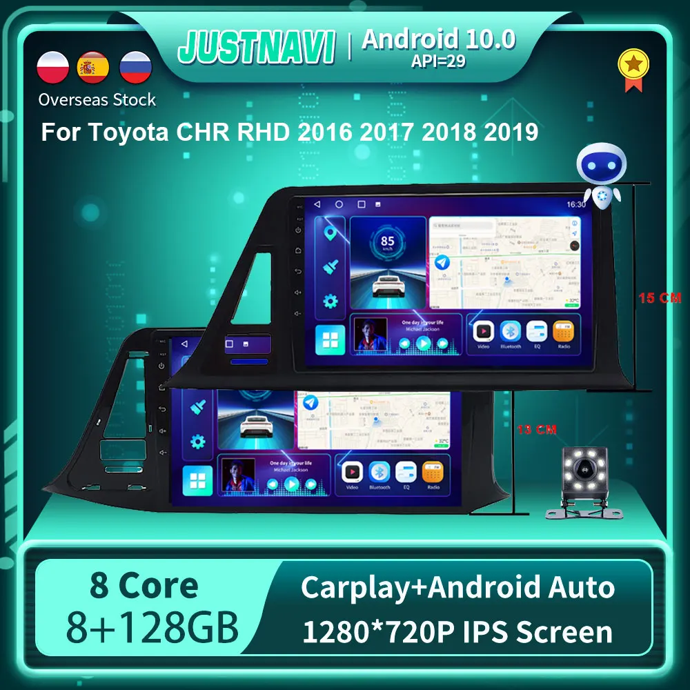 Автомобильный радиоприемник 1280*720P Android 10 0 для Toyota CHR RHD 2016 2017 2018 2019 видеоплеер DSP