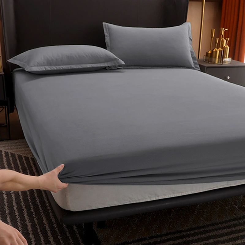 

Inyahome Cotton Full Fitted Bottom Sheet Crisp Percale Weave Lightweight & Breathable Deep Pocket Fitted Sheet