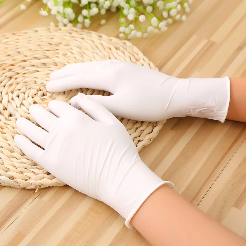 

50/100PCS Disposable Gloves Latex Nitrile Gloves Dishwashing/Kitchen/Work/Food/Rubber/Garden/Washing gloves White Gloves