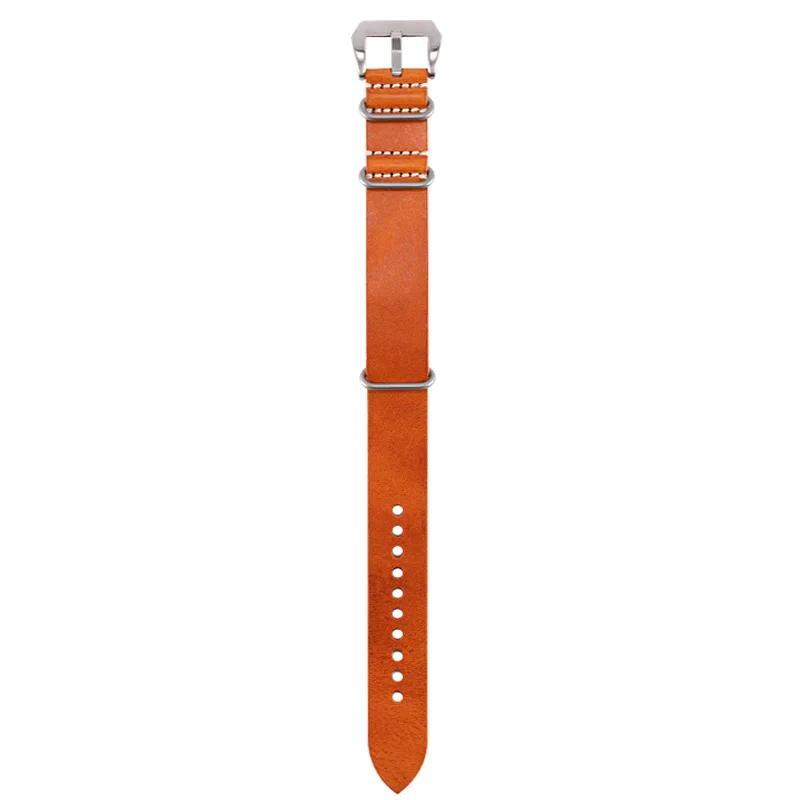Nato Crazy Horse Leather Strap 20mm 22mm 24mm 26mm Zulu Cowhide Watch Band Replacement