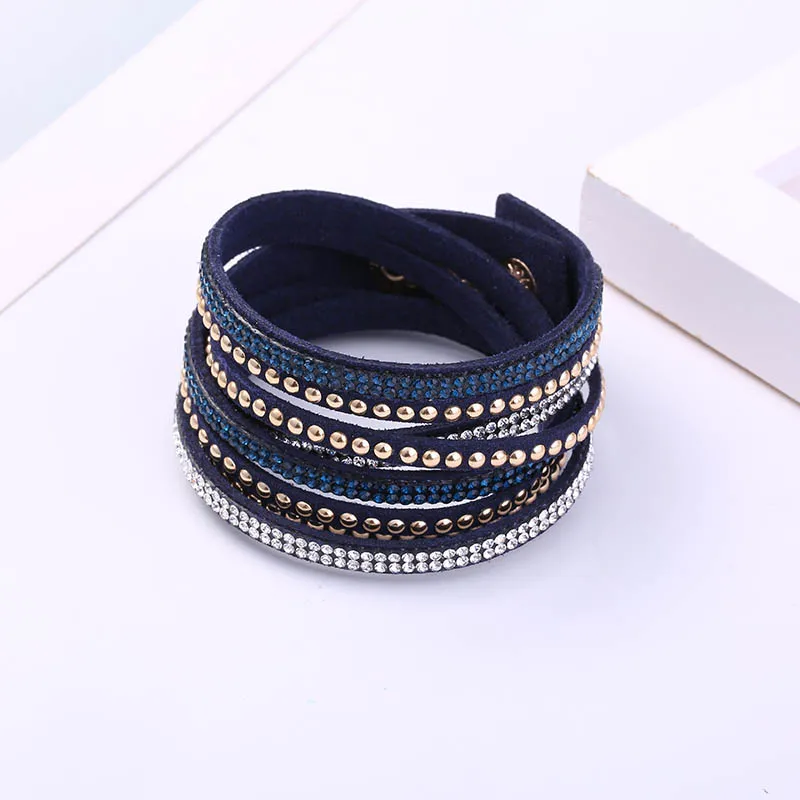 Женский многослойный браслет MAIKALE Винтажный Длинный плетеный кожаный с