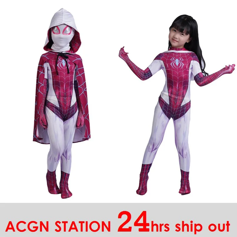 Женские костюмы для косплея Паука Гвен толстовки из спандекса с капюшоном и