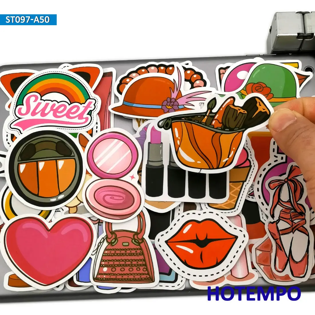 50 шт. Красивая Косметика для девочек Мультяшные смешанные наклейки детей сделай