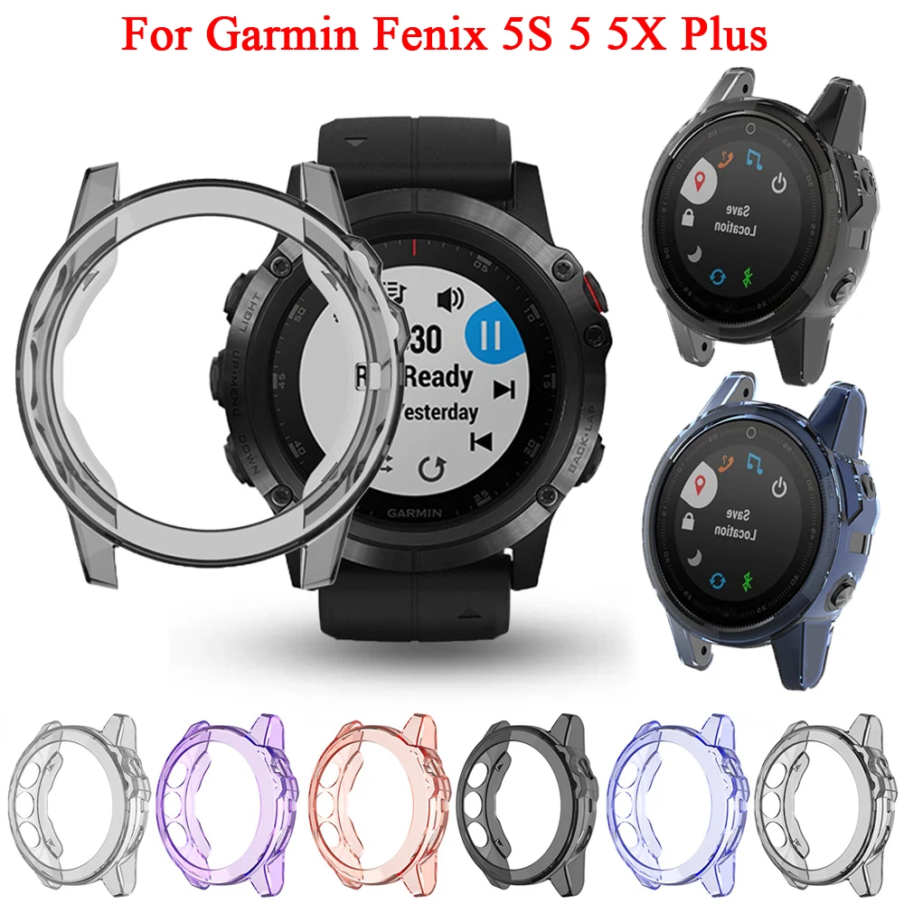 

Smartwatch Protection Frame Shell For Garmin Fenix 5 5X 5S Plus Watch Cases TPU Cover Soft Silicone Protective Case For Fenix 5X