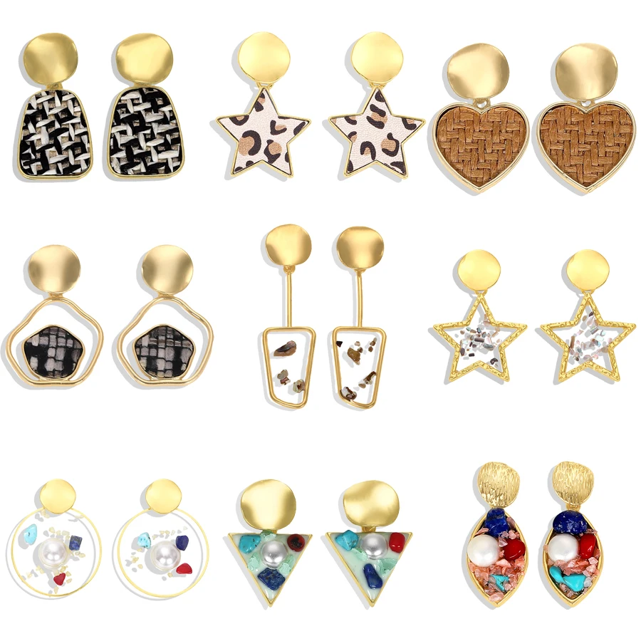 Dvacaman оптовая продажа прозрачные висячие серьги из смолы Женские Висячие с