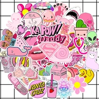 50pcslot cartoon pink ins style vsco girl stickers for laptop moto skateboard luggage refrigerator notebook decal toy sticker
