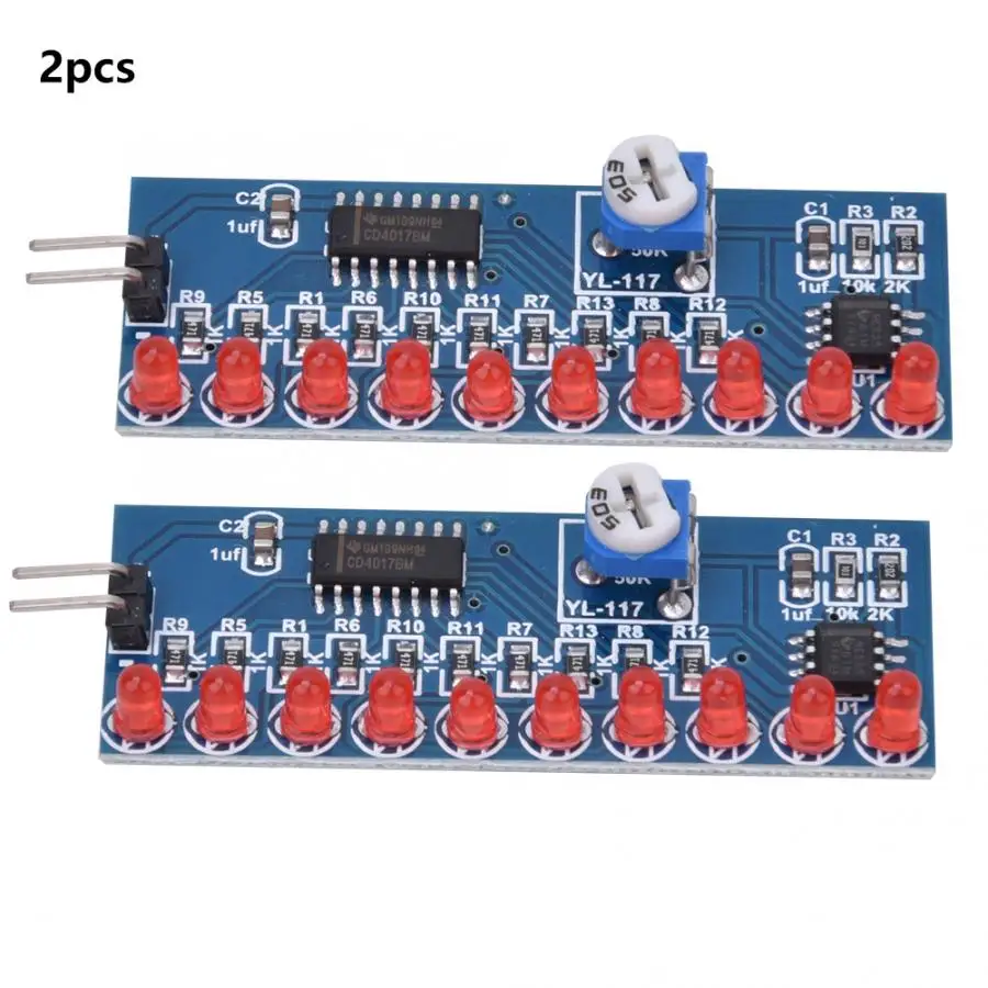 2 предмета NE555 + CD4017 светодиодный Chaser вода течет светильник Модуль DIY Kit 5 ~ 14 V