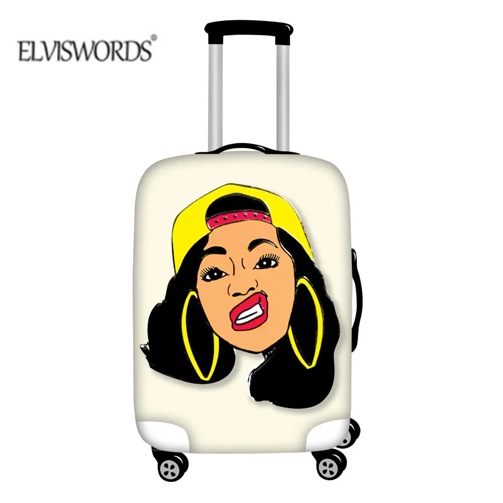 

ELVISWORDS антиизносный материал, утолщенные Чехлы для девочек с принтами, чехол для чемодана, дорожный Багаж, женские колесные Чехлы для чемода...
