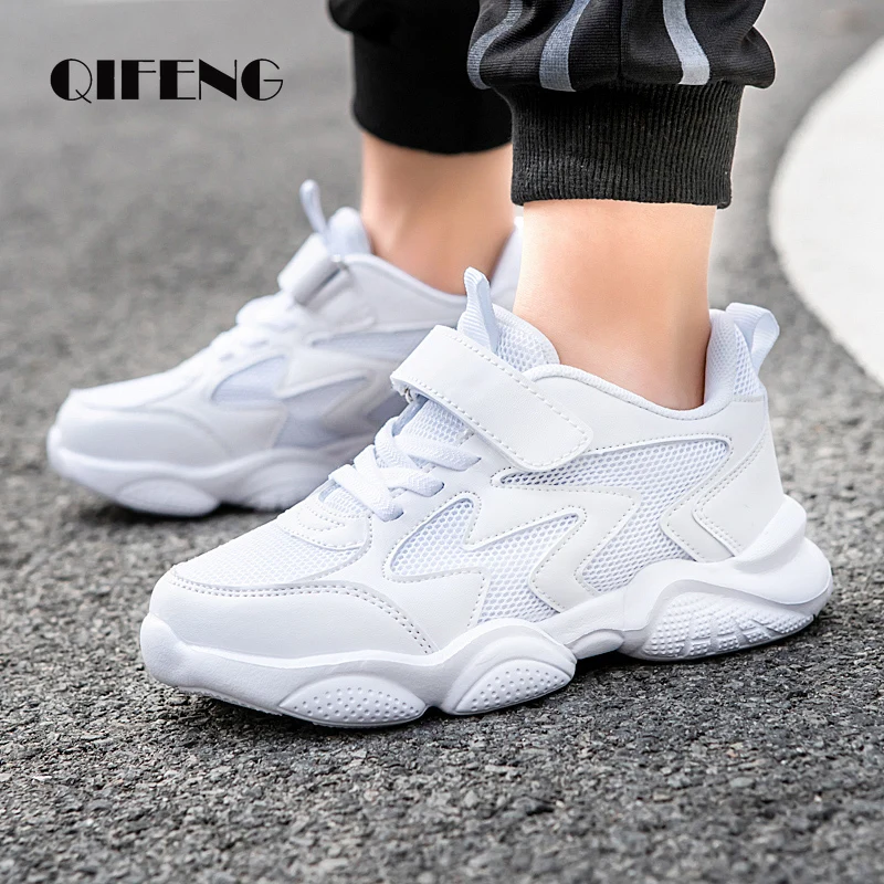 2022 Children Shoes Boys Student Kids Summer 5 8 Casual Mesh Footwear White Chunky Sneakers Fall Winter School Fashion Leather