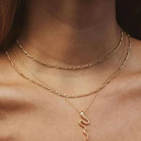 ywzixln multi layer trend elegant charm jewelry serpentine chain sanke pendant necklace unquie women fashion necklace n0252