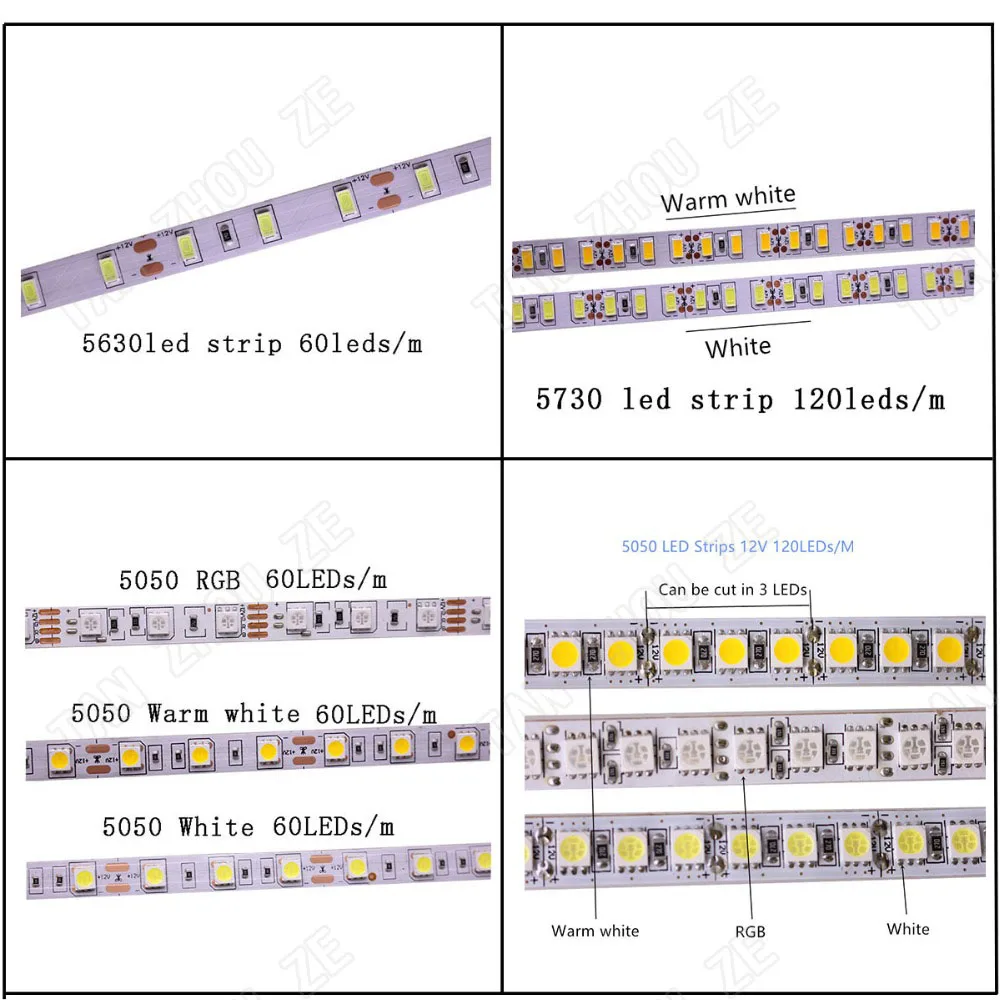 Светодиодная лента 5 м 2835 5730 5050 5054 RGB CCT RGBCCT RGBW RGBWW теплый белый свет 60/120/240/480