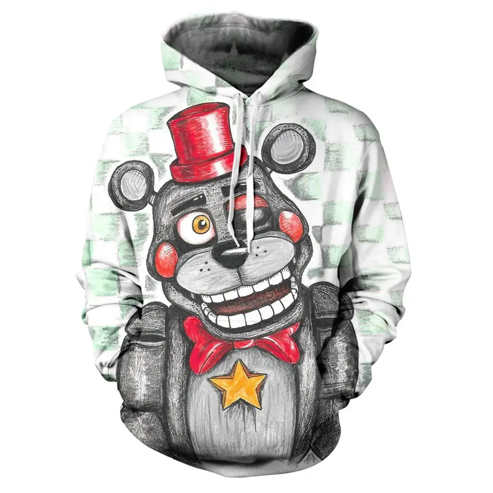 

2021 new 3D Halloween night Cartoon Bear fashion clothing top Hoodie men's and women's lovers hip hop Harajuku Hoodie