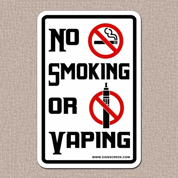 

NO Smoking or Vaping Metal Signs Tin Sign Metal Sign Metal Poster Metal Decor Metal Painting Wall Sticker Wall Sign