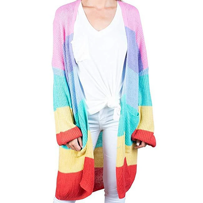 

Knitted Cardigans Large Loose Cardigan Women Long Sleeve Leisure Women's Sweaters 2019