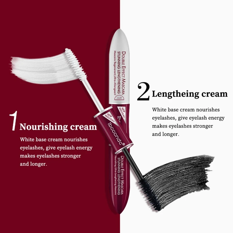 Двухсторонняя тушь для ресниц 2 в 1 водостойкая несмазывающаяся окрашивающая