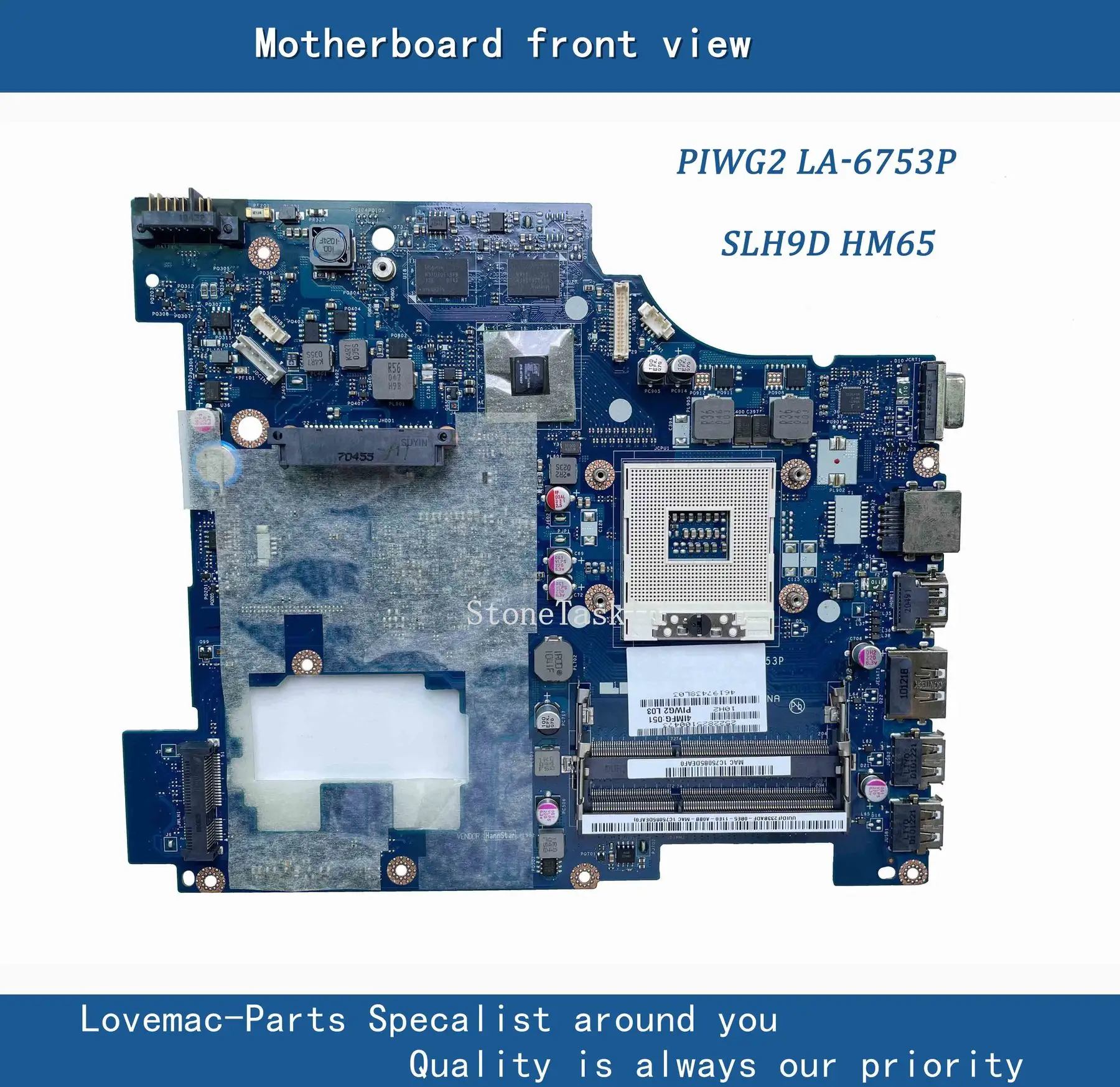 PIWG2 LA-6753P оригинал для Lenovo Ideapad G570 материнская плата ноутбука SLH9D HM65 216-0774207 DDR3 100% teste
