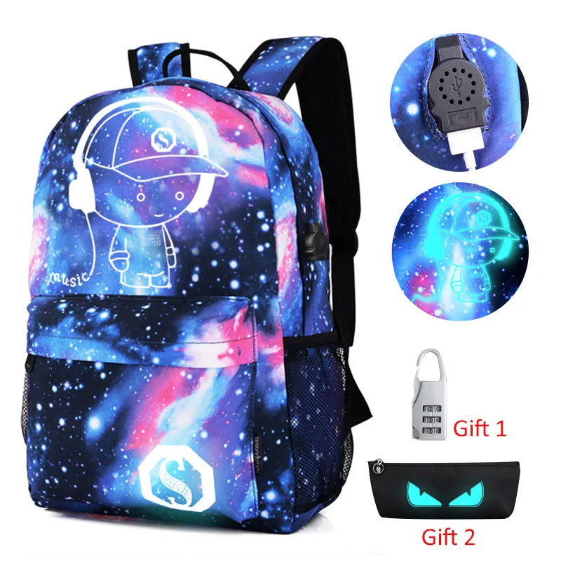 Анти кражи световой школьные ранцы для мальчиков и девочек Школьный рюкзак с