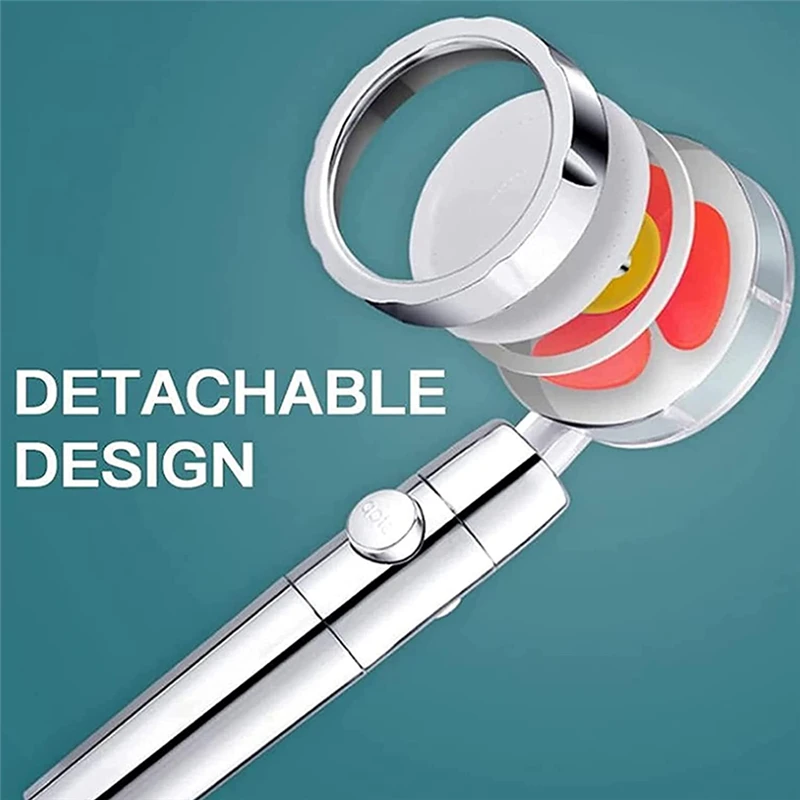 Насадка для душа с пропеллером регулируемая ручная водосберегающая насадка