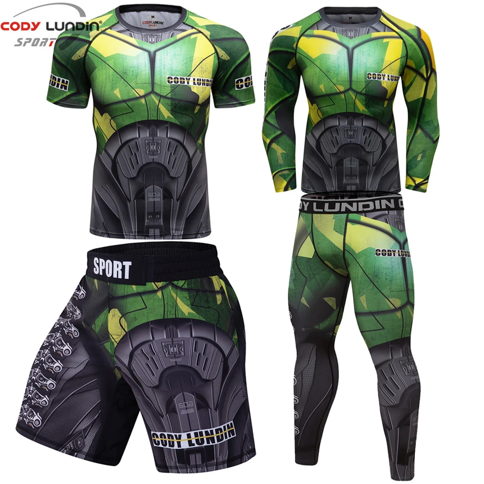 

MMA Shorts+MMA T-shirt 4/pcs Sets Rashguard Jiu Jitsu T-shirts+Pants Kickboxing Muay Thai Clothing Sport Bjj Gi Boxing Jerseys