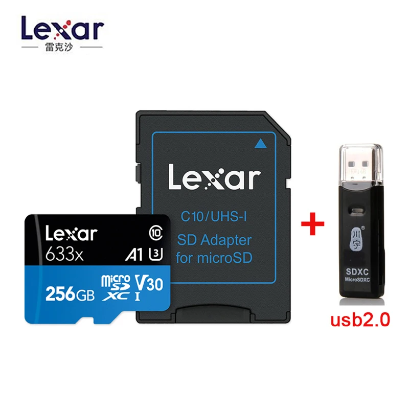 633X 256GB -C296 Lexar tf-карта 633x 667x Micro SD карта 64 Гб 128 ГБ 256 ГБ 512 Гб карта памяти Uhs 1 A1 C10 U1 V10 Дрон Gopro Dji Спортивная камера - Емкость: 633X 256GB -C296