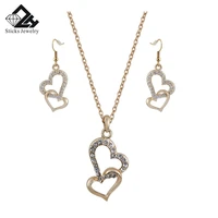 necklace set princess bride bridesmaid romantic wedding creative pendant set fashion luxury crystal charm heart