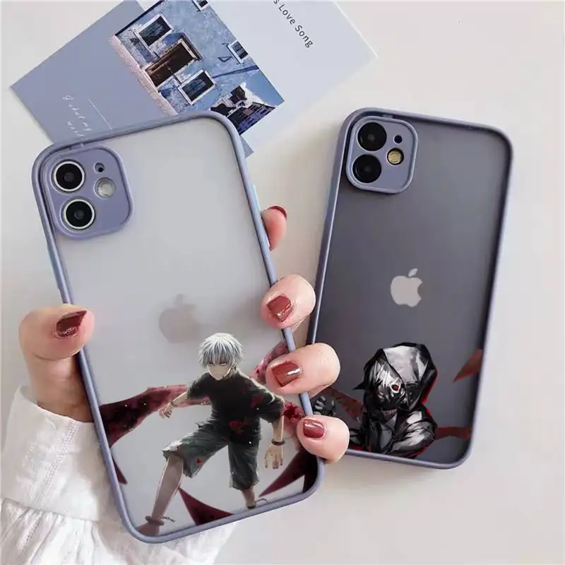 

Tokyo Ghouls Phone Case For iphone 13 12 11 xr xs x 7 8 pro max Light gray Soft TPU Silicone Clear Case Cover