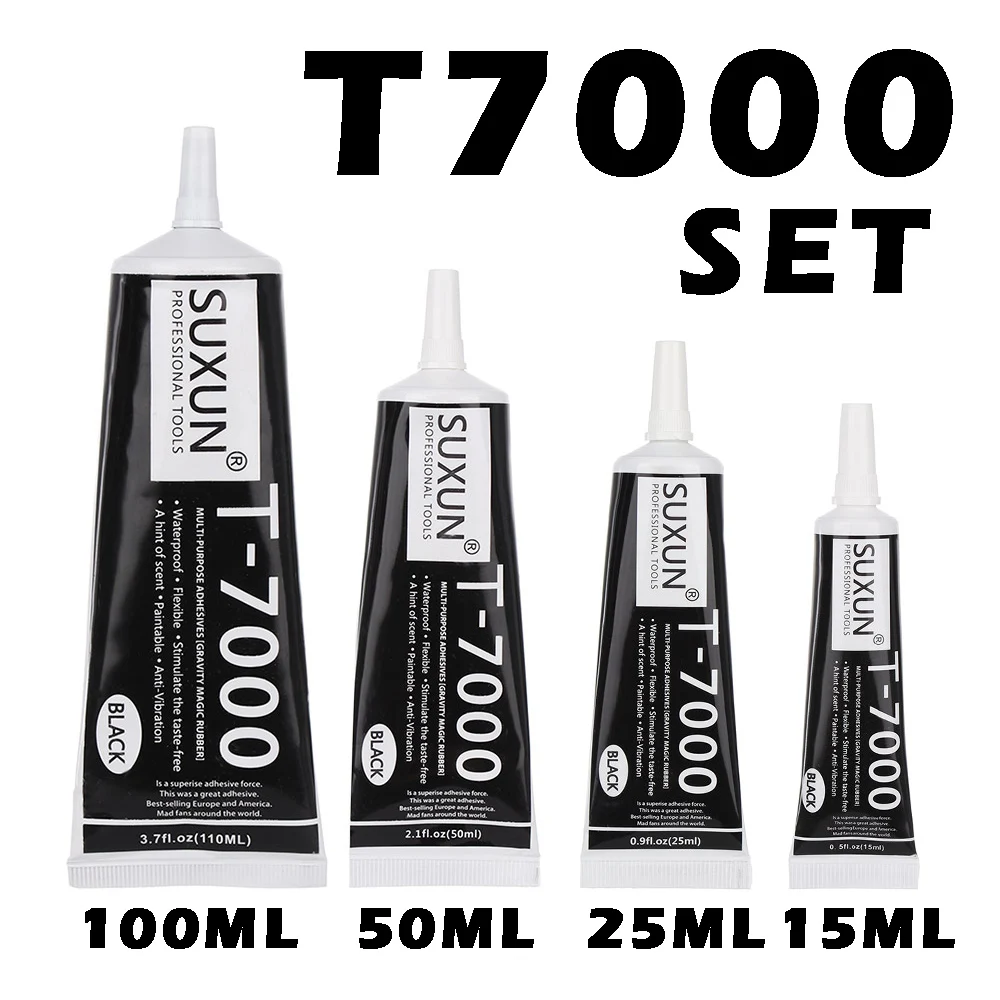 T7000 Set Multifunctional Glue DIY Mobile Phone Screen Frame Epoxy Sealant Super Black Liquid Glue T-7000 Nail Polish
