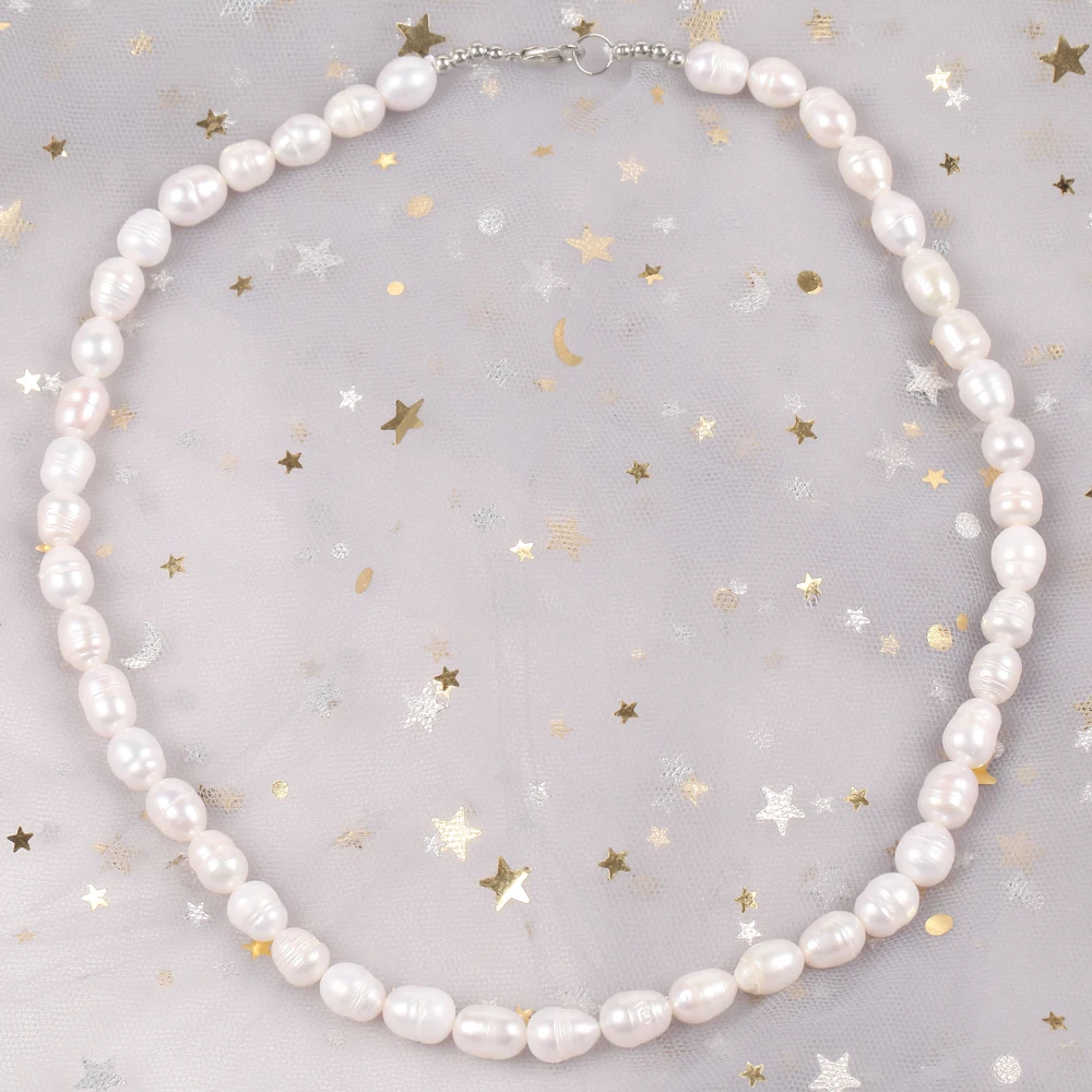 

2022 винтажные ожерелья из пресноводного жемчуга для женщин, ювелирные изделия для девушек, ожерелье из белых Соединенных бусин, ювелирные из...