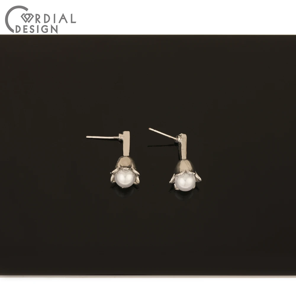 

Cordial Design 100Pcs 11*21MM Earrings Accessories/Flower Shape/Earrings Stud/Jewelry Findings/Imitation Pearl/DIY Making
