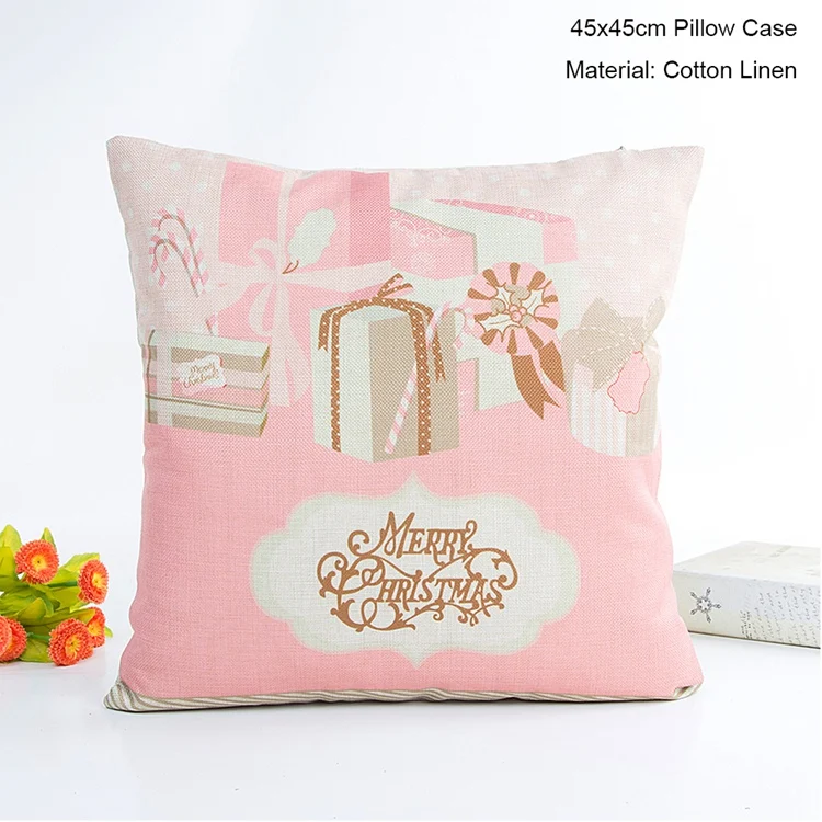 Pillow Case 1 Чехол для подушки с рождественским Рождеством, розовые подушки с Санта Клаусом для дивана, Рождественский чехол для подушки, рождественские украшения для дома, подарки - Цвет: Pillow Case 1