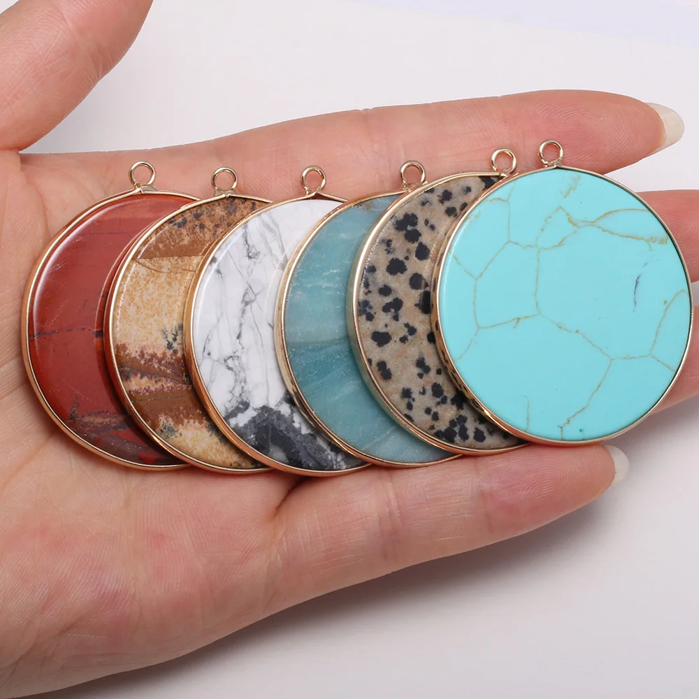 Новый натуральный камень агат диск Форма розовый Кварцевый Кристалл Подвески