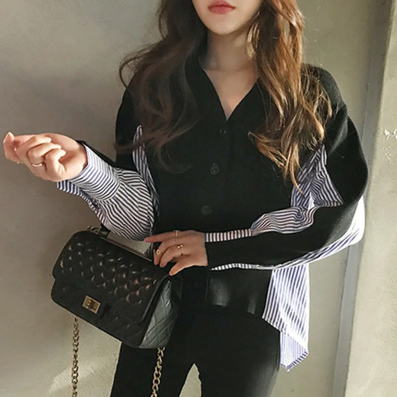 Женский однобортный Кардиган BGTEEVER вязаный кардиган с v-образным вырезом и