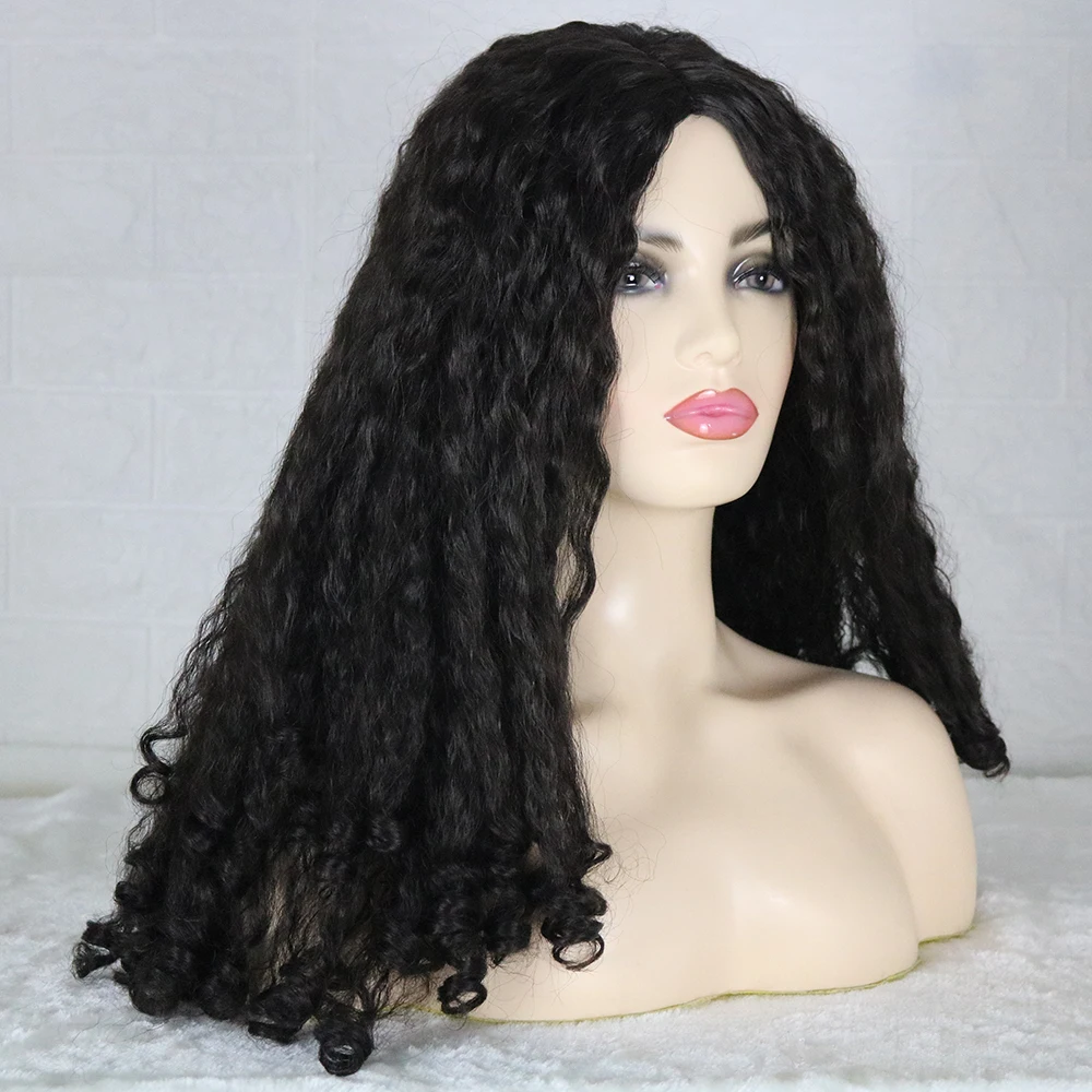 

UFANCA Long Ombre Golden Wigs Natural Synthetic Cosplay Wavy Wigs For Black Women Middle Part High Temperature Fiber