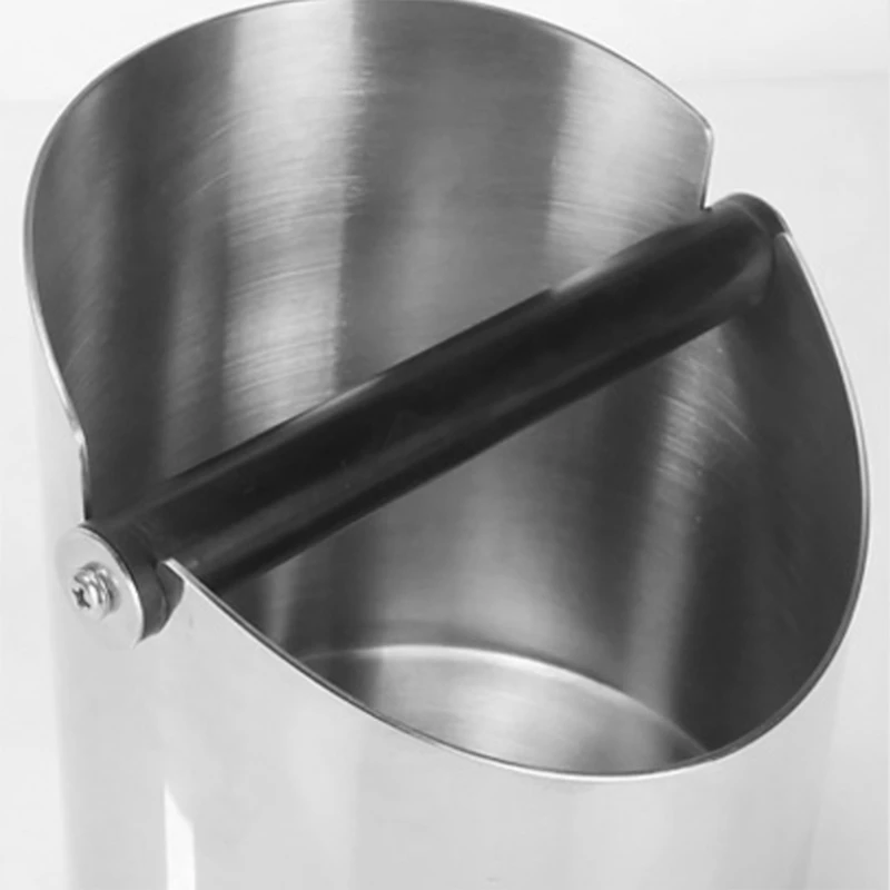 

Stainless Steel Knock Box for Coffee & Espresso Grounds, Easy & Mess-Free Disposal of Coffee Puck, Removable Bar