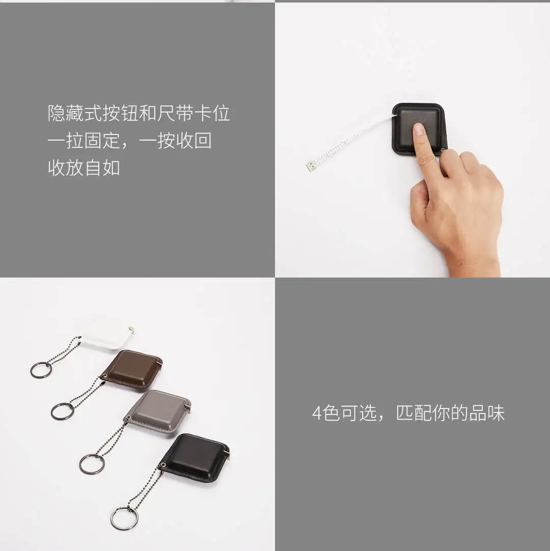 Xiaomi 150 см/60In рулетка из натуральной кожи портативная Выдвижная линейка сантиметр дюймовая лента в рулоне швейная портная лента