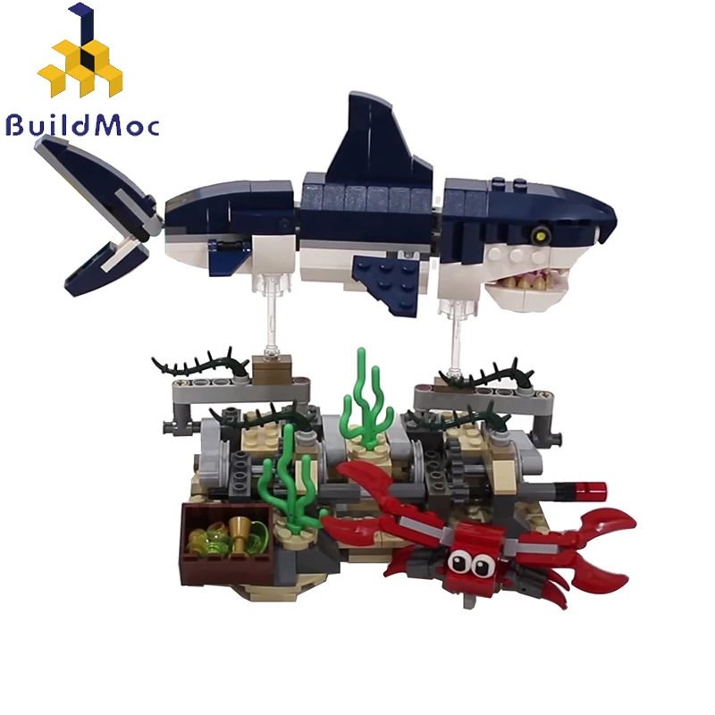 BuildMoc создатель глубоководных существ подставка акулы пираты призрак зомби