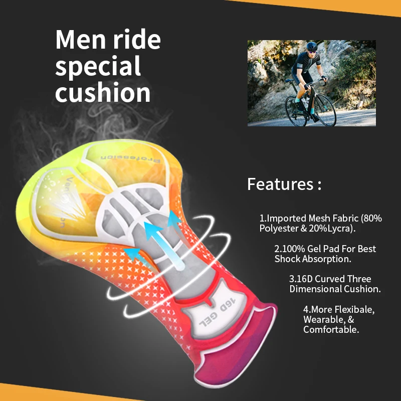 2019 Велосипедное нижнее белье ACEXPNM Pro 16D гелевые мягкие противоударные черные