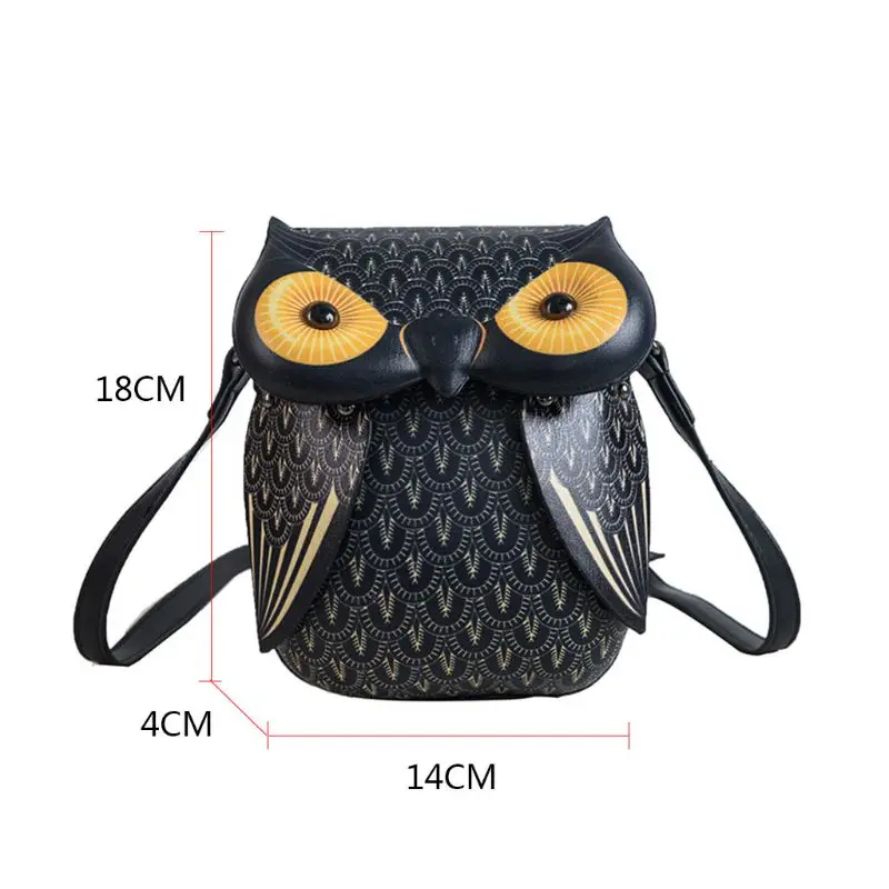 Сумка из искусственной кожи с милым рисунком совы повседневная школьная сумка