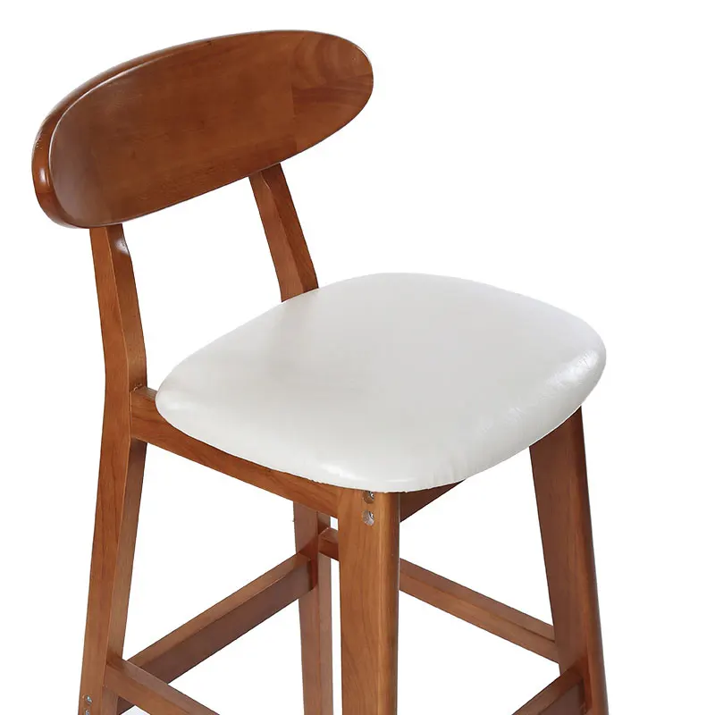 Барный стул полиуретановое кресло тканевое из цельной древесины современный