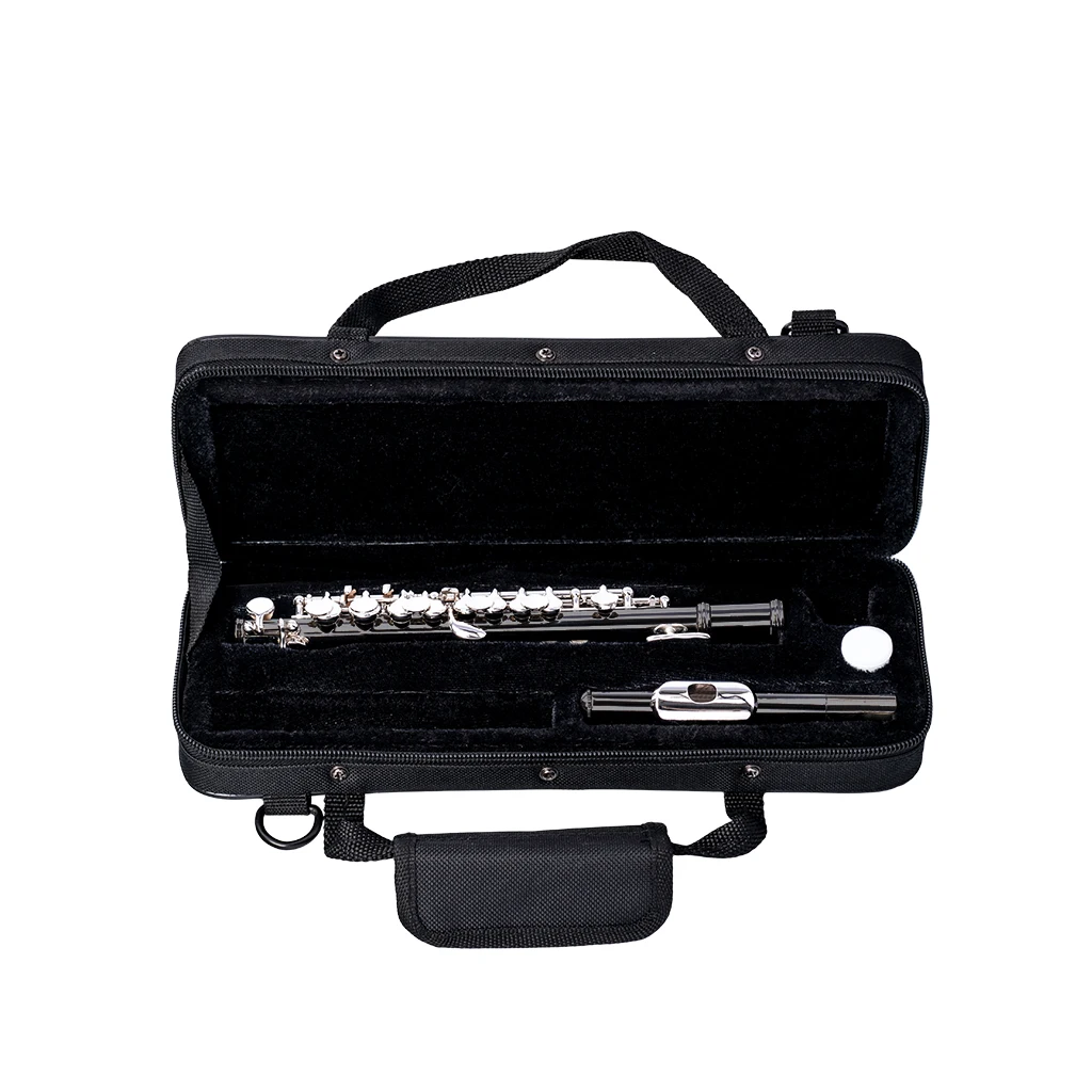 Classic Black Color Nickel Plated C Key Piccolo W/ Case Cleaning Rod And Cloth And Gloves Cupronickel Piccolo Set enlarge